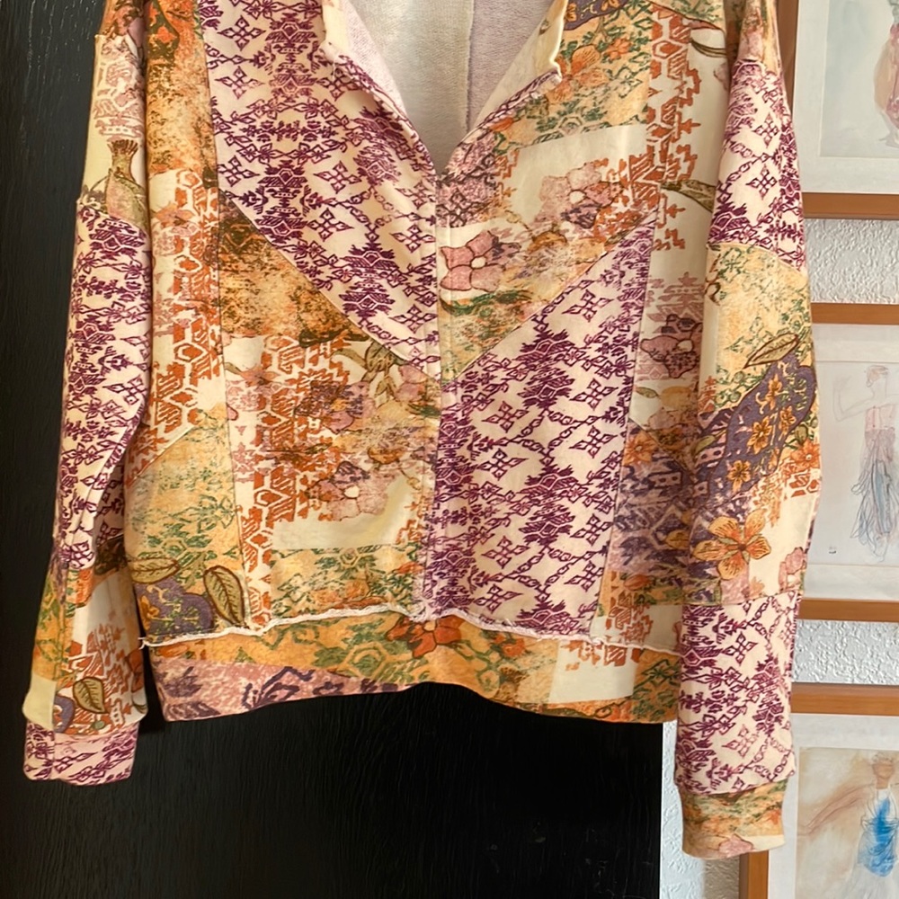 Anthropologie Patchwork Sweatshirt XS.   NWOT